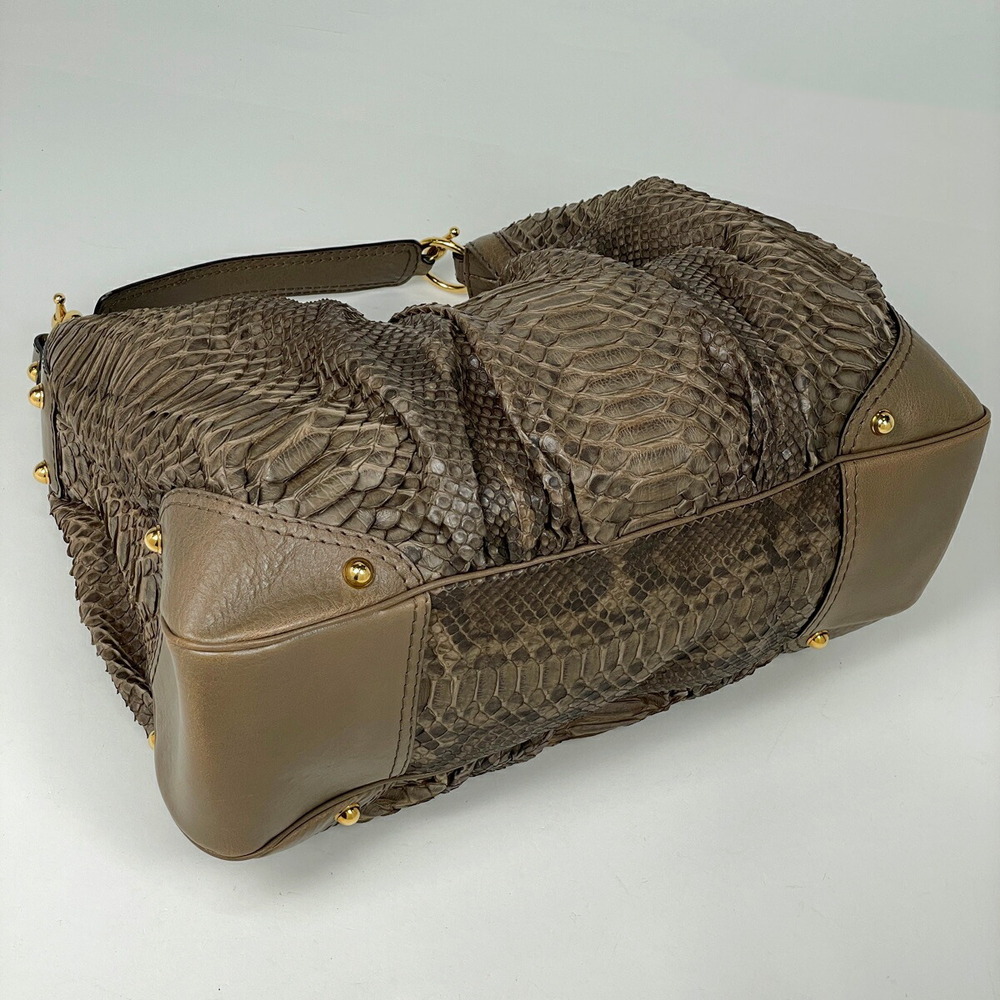 Gucci Shoulder Bag Brown Python Leather - image 2